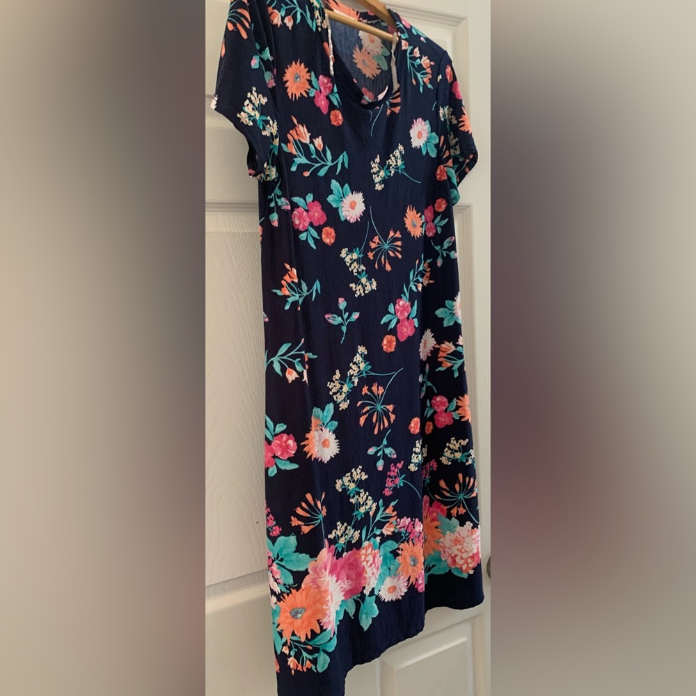 12 pm by Mon Ami Floral Navy Dress